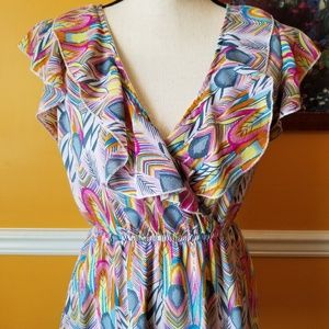 Ultra Pink Brand V-neck Sleeveless Dress